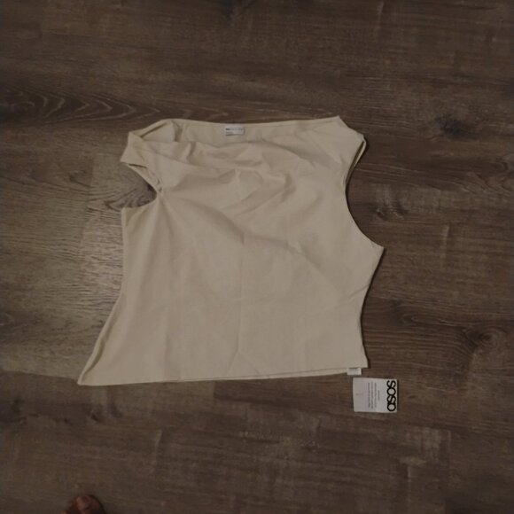 ASOS DESIGN Cream Nude Sleeveless Tank Top | Size US 12-14 L | Basic Layer - Picture 1 of 4